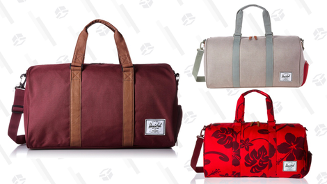 Herschel Supply Co. Novel, Aloha | $58 | AmazonHerschel Supply Co. Novel, Light Khaki Crosshatch/Shadow/Brick Red | $68 | AmazonHerschel Supply Co. Novel Duffel Bag, Windsor Wine/tan | $63 | Amazon